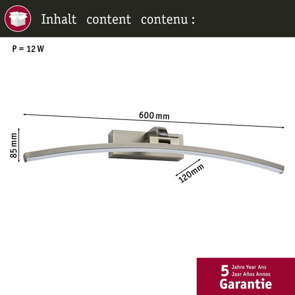 LED Bilderleuchte Bento 3000K 520lm 230V 10W Altmessing