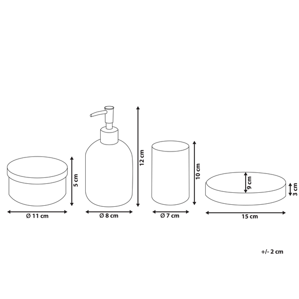 Badaccessoires Set 4-teilig TELMA Glas Violett