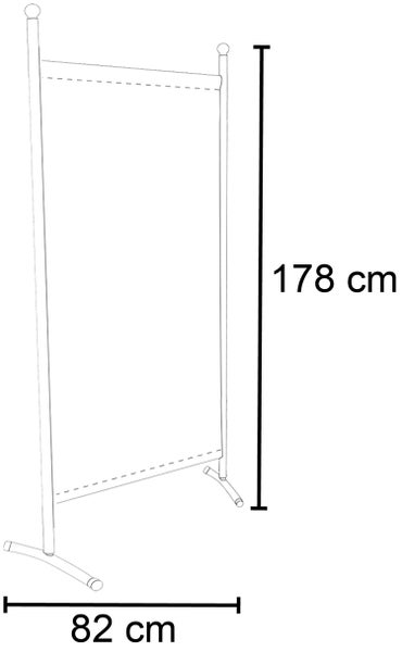 Illustration eines Kleiderständers mit Maßangaben