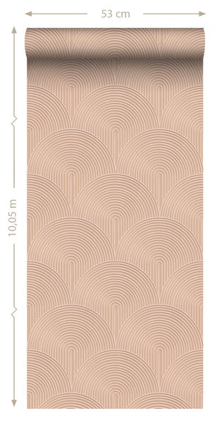 ESTAhome Tapete 3D Muster Pfirsichrosa - 50 x 900 cm - 131103