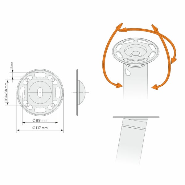 MAXERIO® 2er Aufsatz-Set TILT für Schraubfundament Bodenhülse Erdanker Erdschraube Einschraubhülse Erdschraubenfundament Bodenanker Schraubanker Fundament für Gartenhaus Terrasse Sauna Gewächshaus