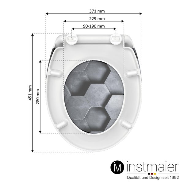 instmaier WC Sitz, Duroplast, Motiv Hexagon, oval