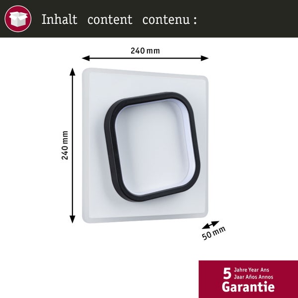 LED Wandleuchte 2Form 4000K 1600lm / 1125lm 230V 13W / 9W Weiß, Schwarz