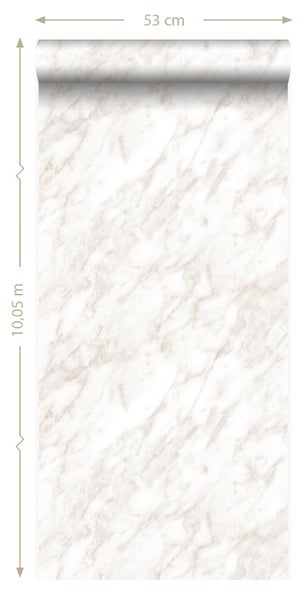 Origin Wallcoverings Tapete Marmor-Optik Hellbeige - 53 cm x 10.05 m - 347390