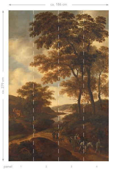 ESTAhome Fototapete bewaldete Landschaft Orange - 1,86 x 2,79 m - 158883