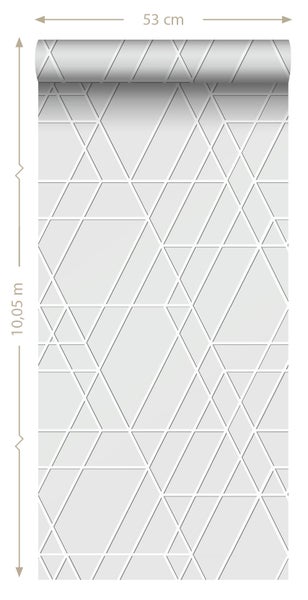 ESTAhome Tapete 3D-Muster Hellgrau - 50 x 900 cm - 139599