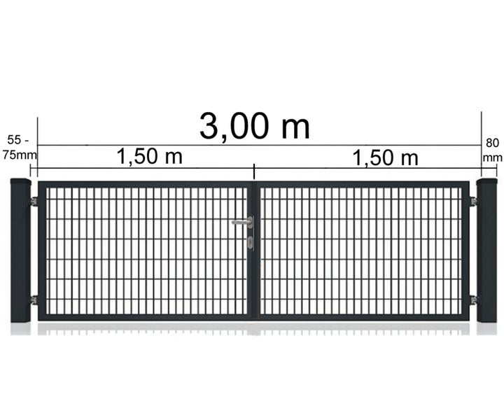 Doppelflügeltor Anthrazit 3000 x 1600 mm