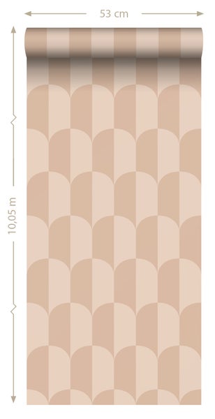 ESTAhome Tapete Art Decó Muster Puderrosa - 50 x 900 cm - 139988