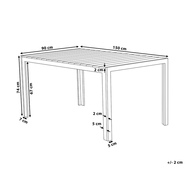 Gartentisch COMO 150 cm 90 cm Beige