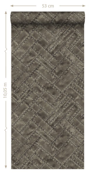 Origin Wallcoverings Tapete Metallplatten Braun - 53 cm x 10.05 m - 337244