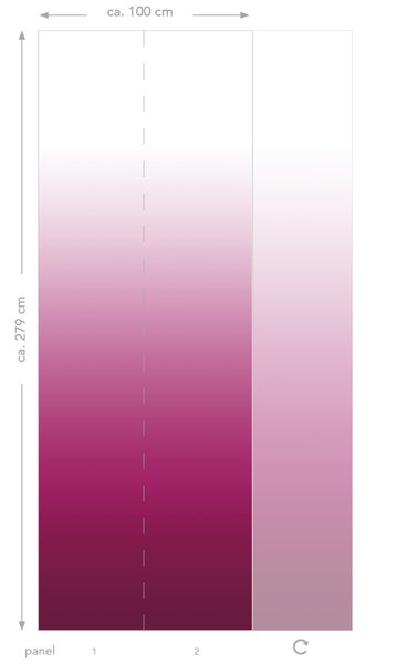 ESTAhome Fototapete Dip-Dye Muster Bonbonrosa und Weiß - 100 x 279 cm - 158819