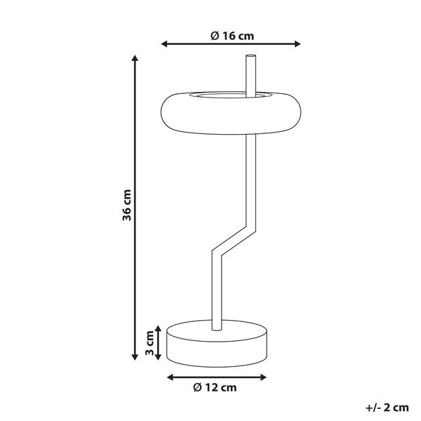 Dimensionsdarstellung einer Stehleuchte