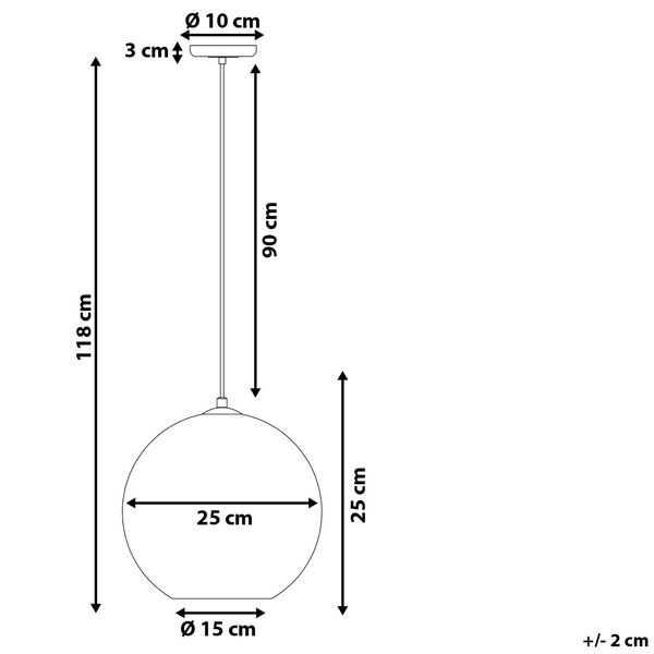 Hängeleuchte Glas silber Kugelform SESSERA