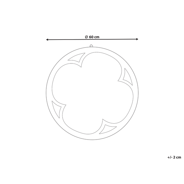 Dekorationselement, runder Umriss mit vierpassähnlichem Design, Durchmesser 60 Zentimeter