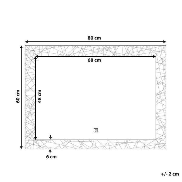 LED-Badezimmer-Spiegel NEXON 80 cm 60 cm Silber