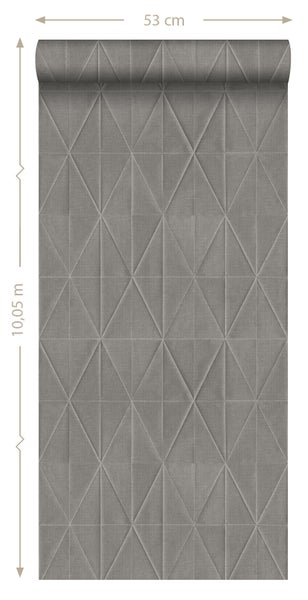 ESTAhome Tapete Origami-Muster Dunkelgrau - 53 cm x 10.05 m - 148710