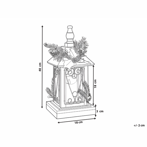 Dekorative Laterne mit den Maßen 40 mal 18 Zentimeter