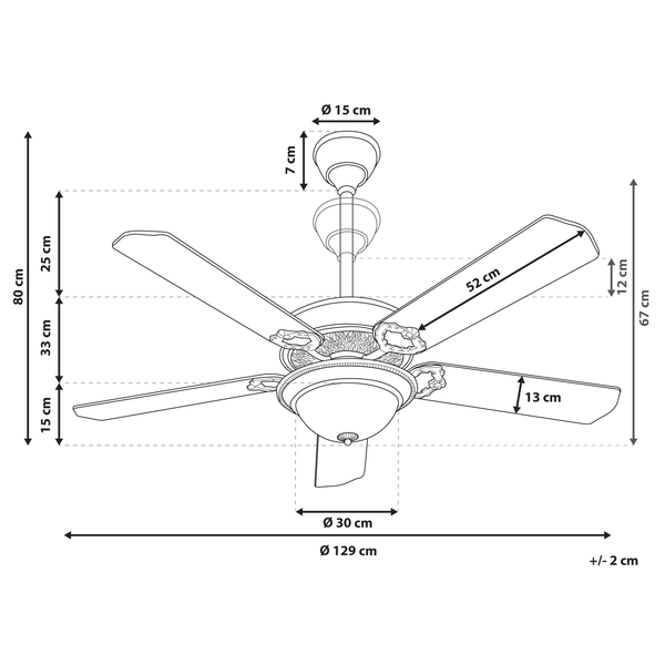 Deckenventilator mit Licht BEGEJ mit Fernbedienung Dunkelbraun