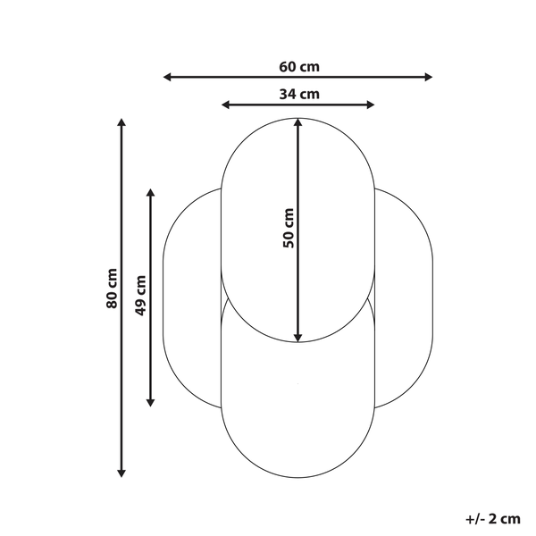 Abmessungen des Beistelltisches