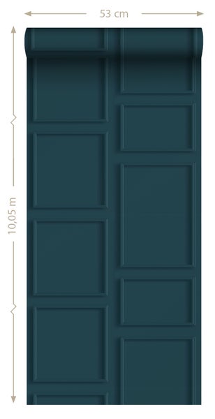 ESTAhome Tapete Holzwandverkleidung Dunkelblau - 50 x 900 cm - 139933