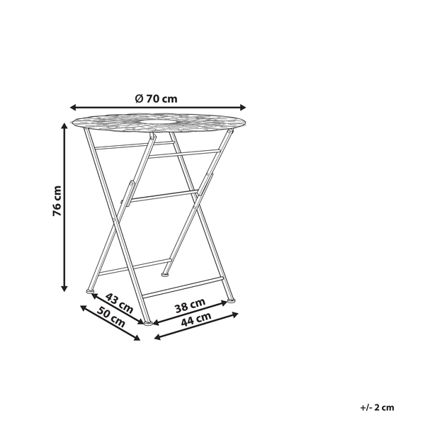 Outdoor Bistrotisch STIFFE 70 cm 70 cm Metall Weiß