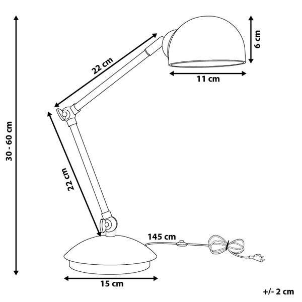 Schreibtischlampe HELMAND verstellbar Metall Weiß