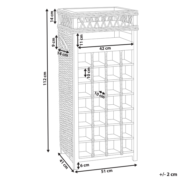 Weinregal BASIRA Rattan Naturfarben