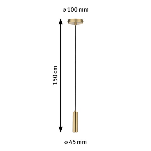 Neordic Pendelleuchte Kine E27 max. 60W Messing gebürstet dimmbar Metall