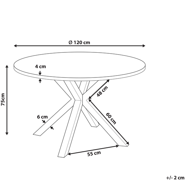 Gartentisch MALETTO 120 cm 120 cm Glas Grau