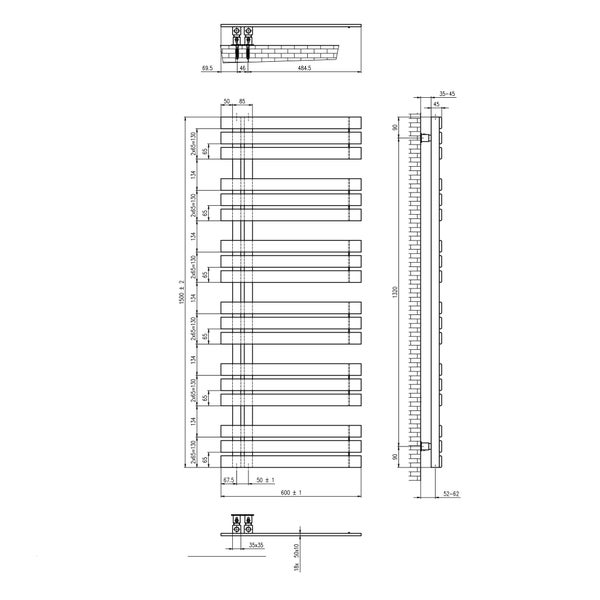 Designheizkörper Emma 1500x600 mm