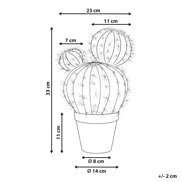 Kunstpflanze BALL CACTUS 33 cm Grün
