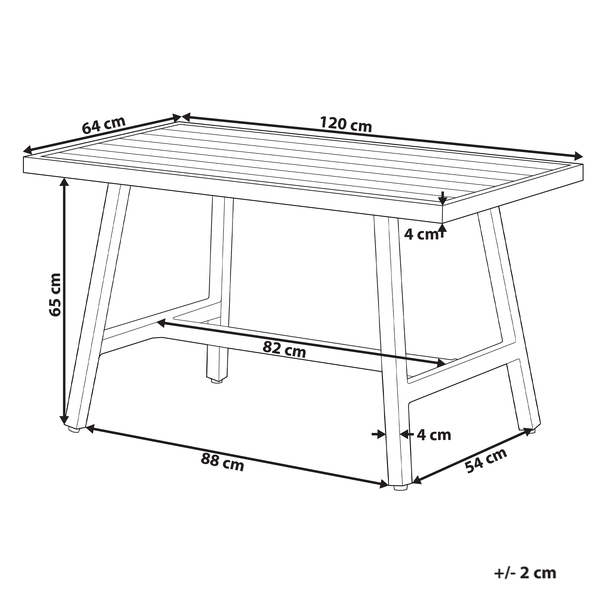 Gartentisch FRATTE 120 cm 64 cm Metall Weiß