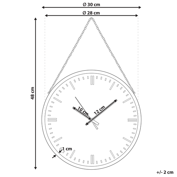 Wanduhr BEZAS 30 cm Schwarz
