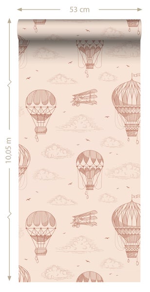 ESTAhome Tapete Luftballons Terrakottarosa - 50 x 900 cm - 139717