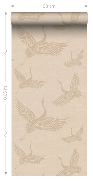 Origin Wallcoverings Tapete Kraniche Beige - 53 cm x 10.05 m - 347826
