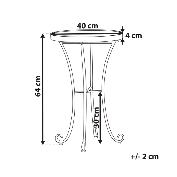 Outdoor Beistelltisch CAVINIA 40 cm 40 cm Metall Rosa