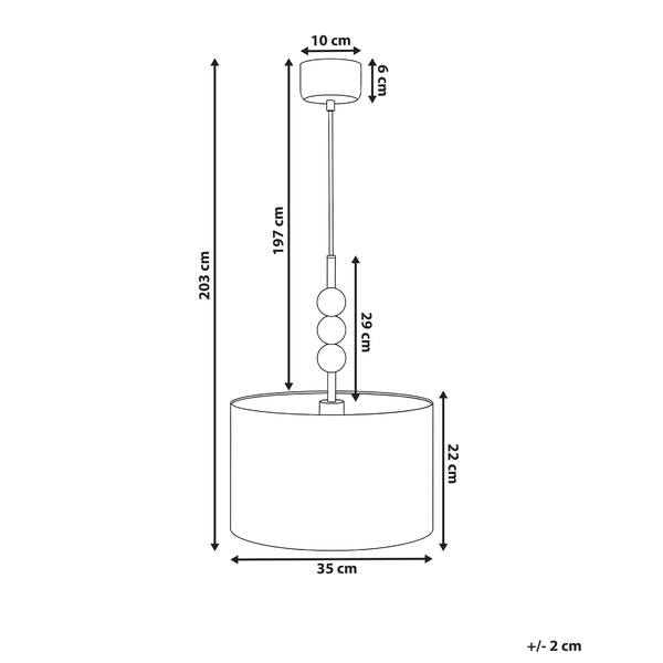 Abmessungen einer Pendelleuchte