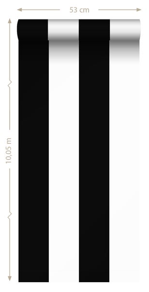 Sanders und Sanders Tapete breite Streifen Schwarz und Weiß - 53 cm x 10.05 m - 935221