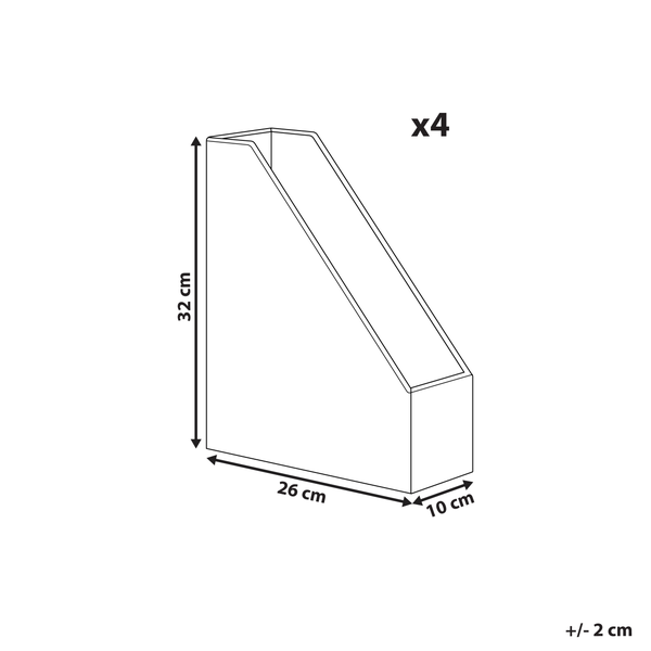 Abmessungen einer Dokumentenablage