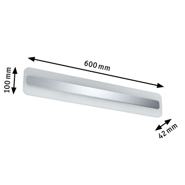 LED Spiegelleuchte Lukida IP44 3000K 650lm 230V 9W Chrom, Weiß