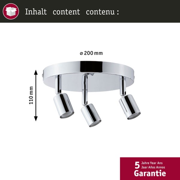 Paulmann Base LED Einbaustrahler Set, gebürstetes Eisen