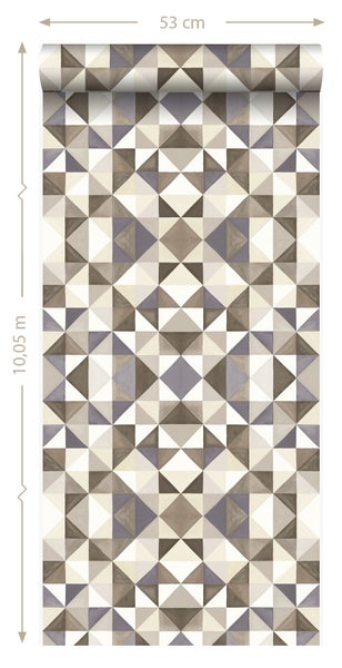 Origin Wallcoverings Tapete kubistisches Muster Braun und Beige - 53 cm x 10.05 m - 346909