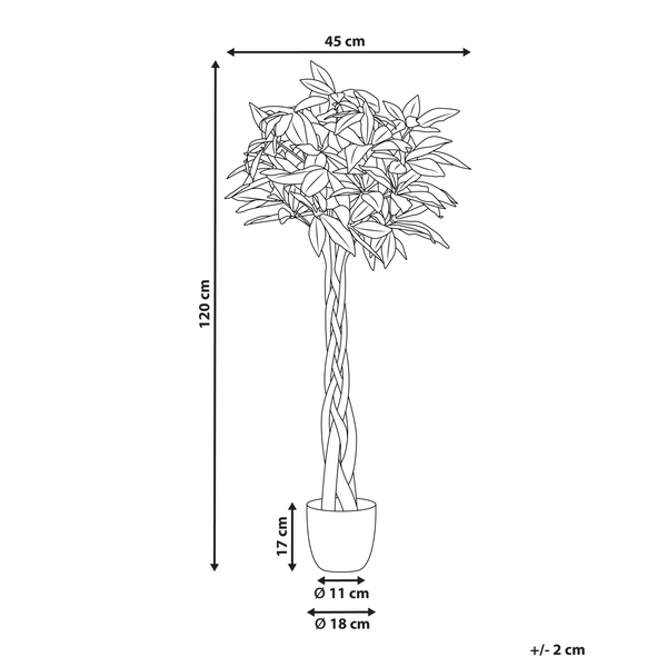 Kunstpflanze PACHIRA TREE 120 cm Grün