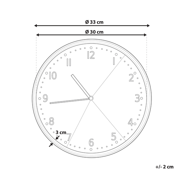 Wanduhr DAVOS 33 cm Grau