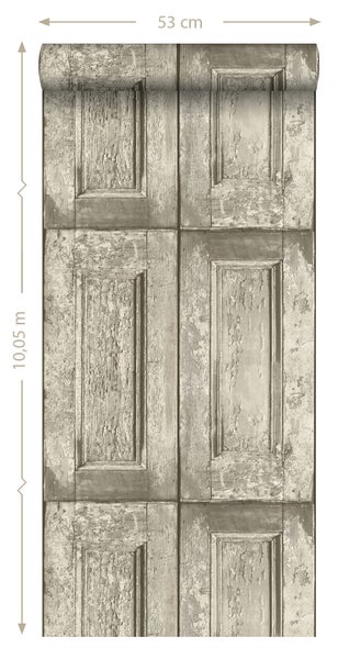 ESTAhome Tapete Paneeltüren Hellbraun - 53 cm x 10.05 m - 138206
