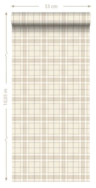 ESTAhome Tapete Karomuster Beige - 53 cm x 10.05 m - 137722