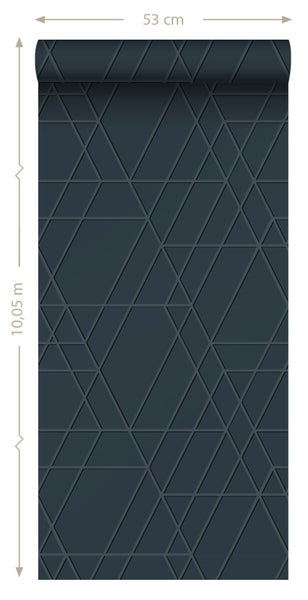ESTAhome Tapete 3D-Muster Dunkelblau - 50 x 900 cm - 139605