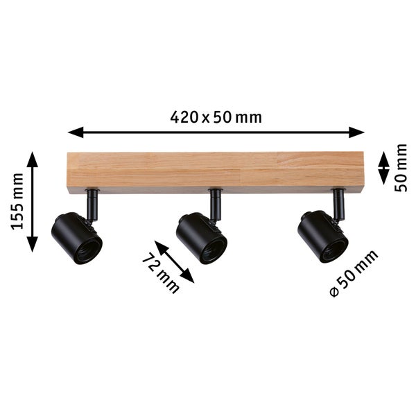 LED Spotlight Arvid E27 230V max. 3x20W dimmbar Schwarz