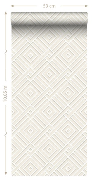 Origin Wallcoverings Tapete 3D grafisches Motiv Weiß - 50 x 900 cm - 347977