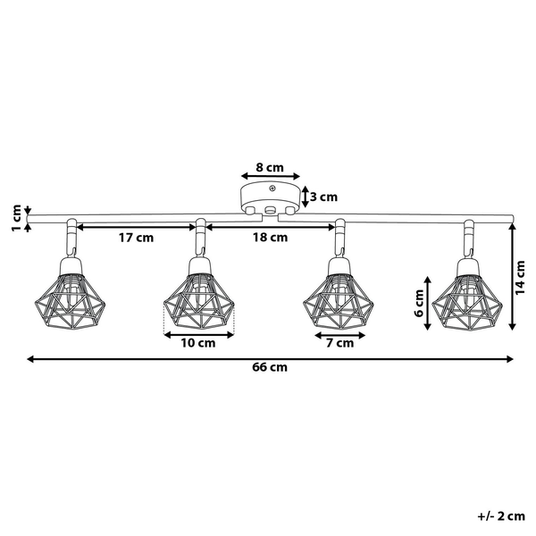 Strahler 4-flammig ERMA verstellbar Metall Schwarz
